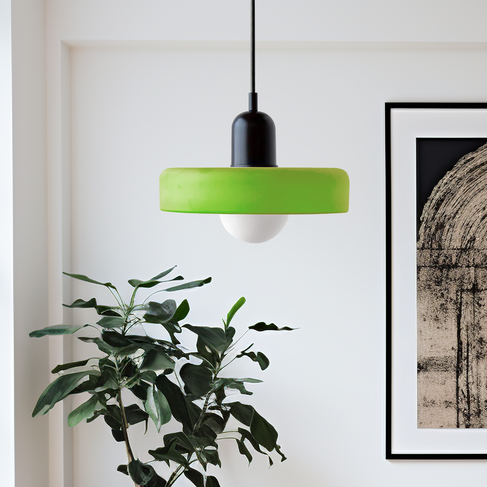 Colorful Bauhaus Pendant Light with Timeless Glass Design