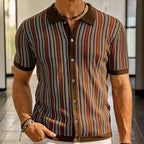 Men's Button-Down Shirt in Organic Cotton Blend Herringbone