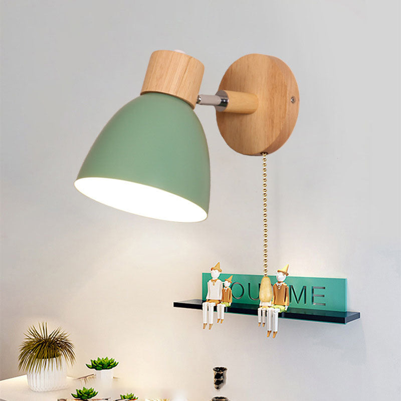 Wall Lights for Living Room – Wood Wall Sconce with Angled Arm