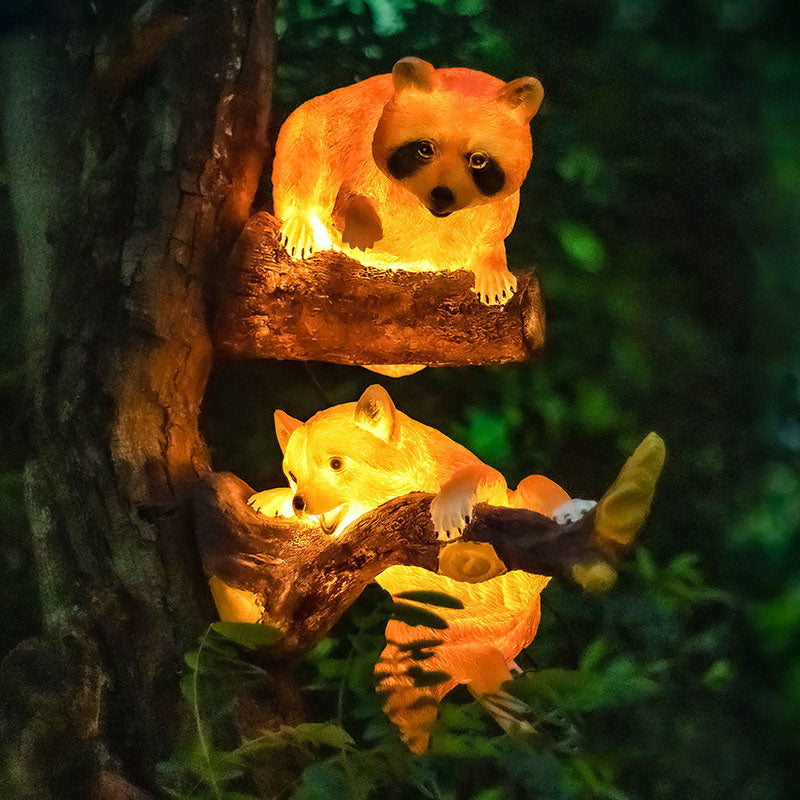 Decorative Solar Animal Garden Light – Owl / Chameleon / Toucan / Raccoon – (1 LED)