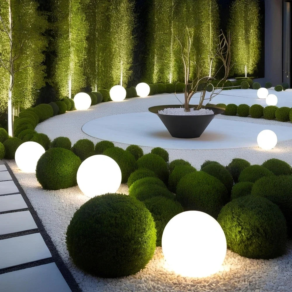 Spherical Garden Light - Rechargeable LED Ball Light with Remote, 16 Colours