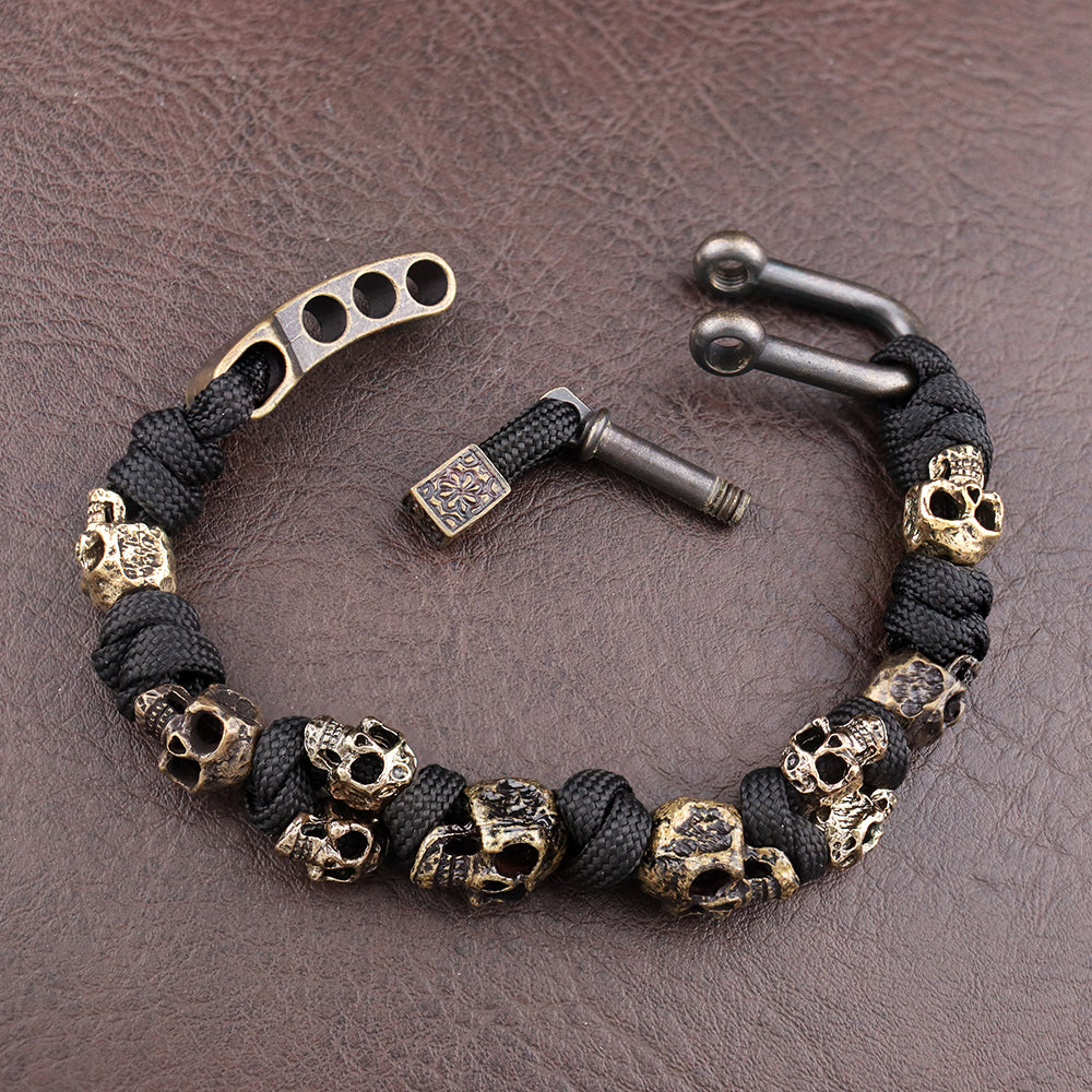 Skull Chain Bracelet Adjustable Alloy Gothic Jewelry