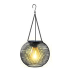 Solar Lantern Outdoor Light – Round or Oval with Warm White LED Light