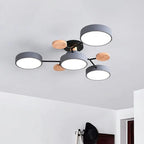 Round Iron Semi-Flush Ceiling Light - LED Chandelier Fixture