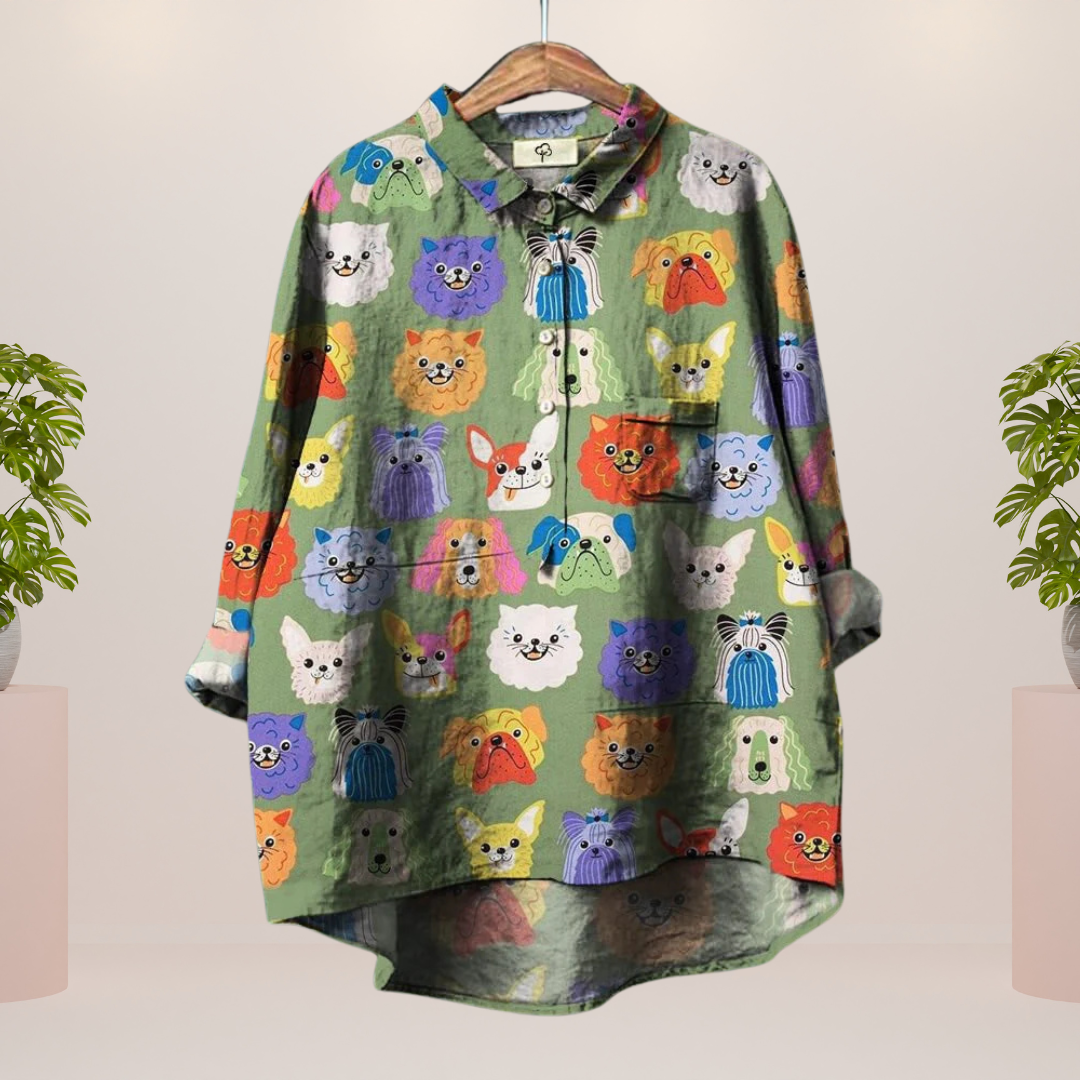 Women's Printed T-Shirt with Animal and Floral Prints