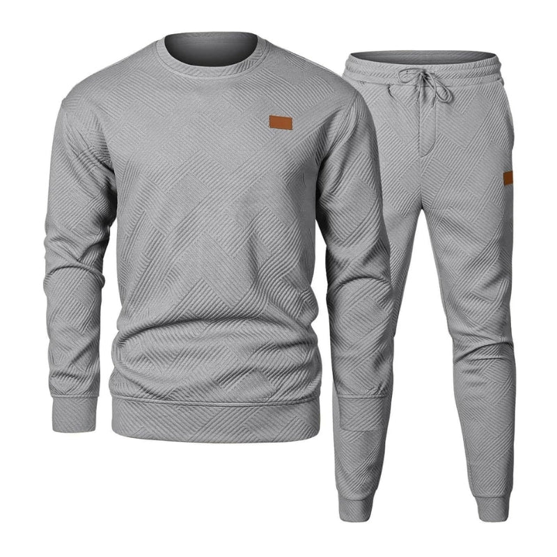 Men's 2 Piece Sweatsuit Set - Textured Jacquard Tracksuit