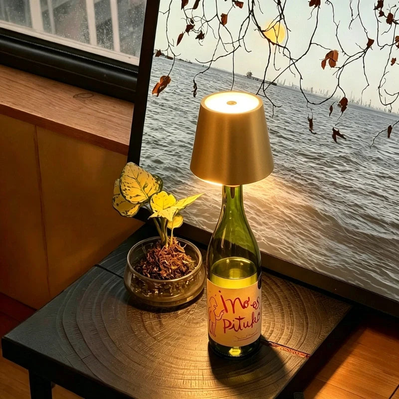 Rechargeable Bottle Lamp Topper - Cordless LED Table Light