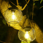 Solar Lantern Outdoor Light – Round or Oval with Warm White LED Light