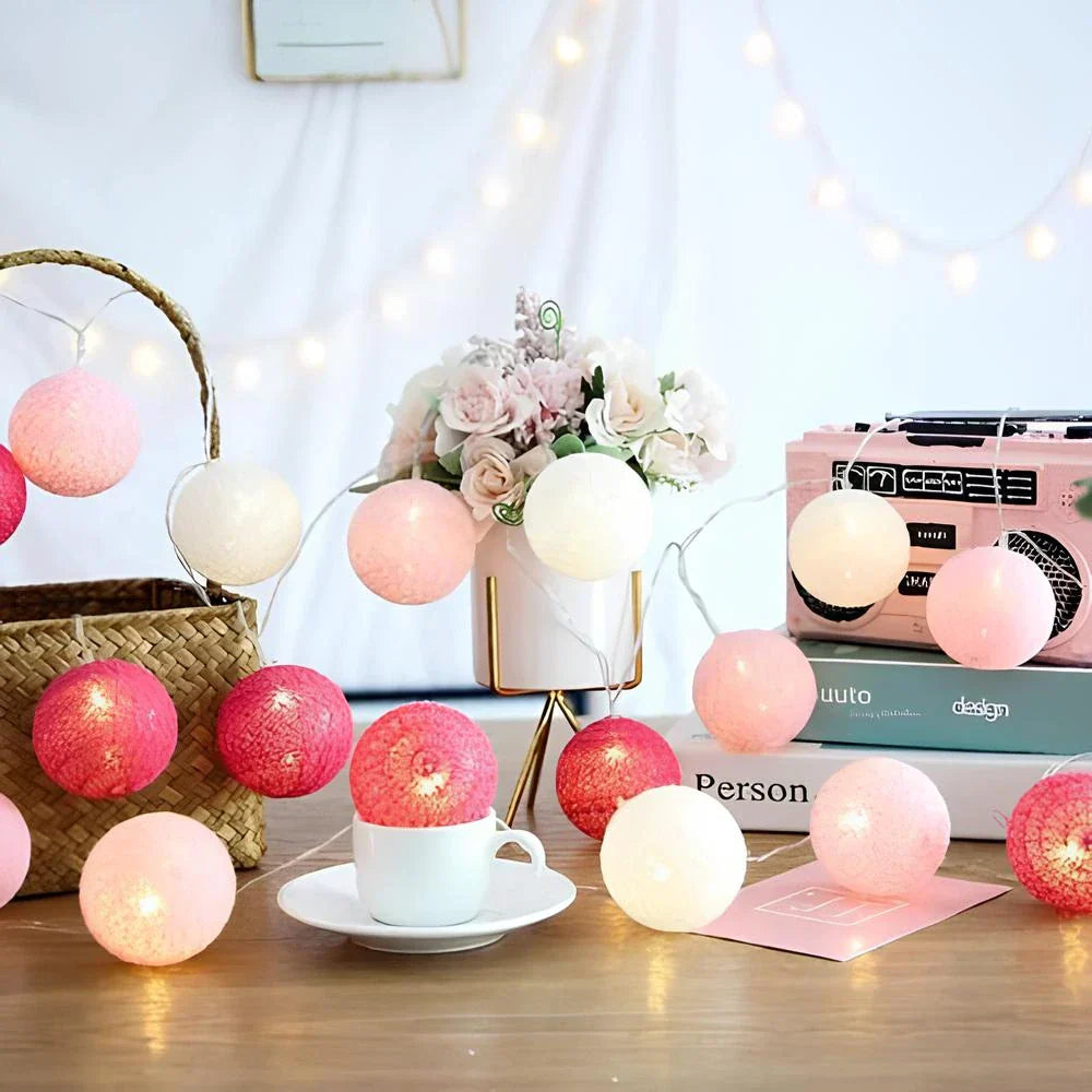 Cotton Light Ball Garland – Create Atmosphere and Warmth in Any Space
