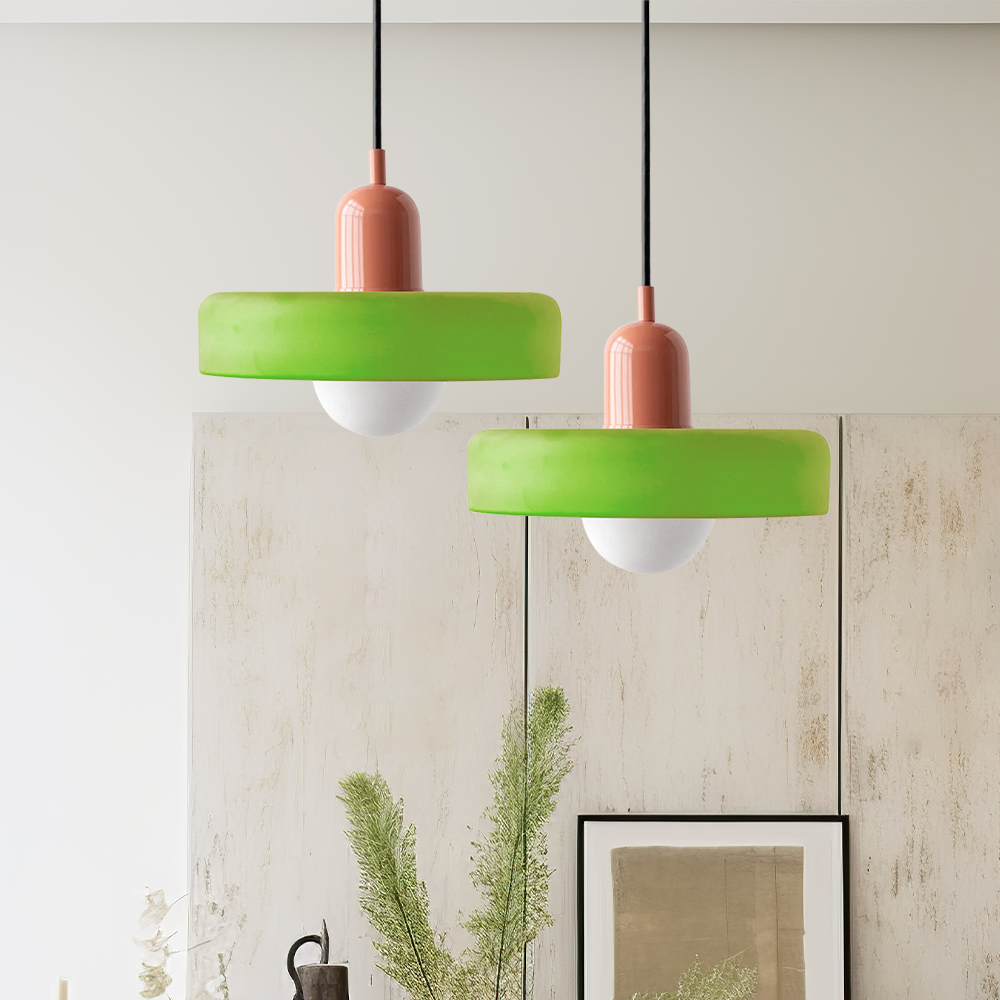 Colorful Bauhaus Pendant Light with Timeless Glass Design