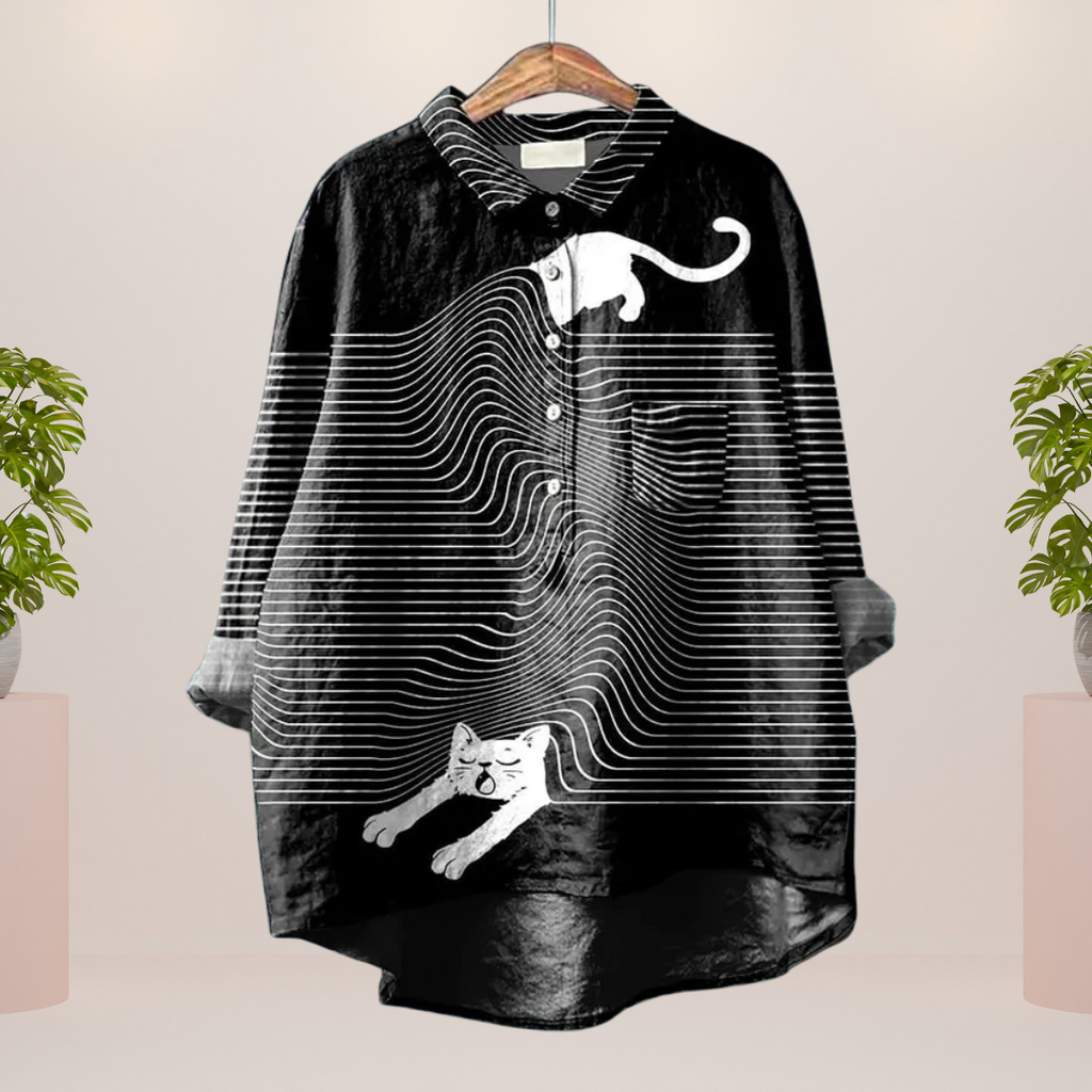 Women's Printed T-Shirt with Animal and Floral Prints