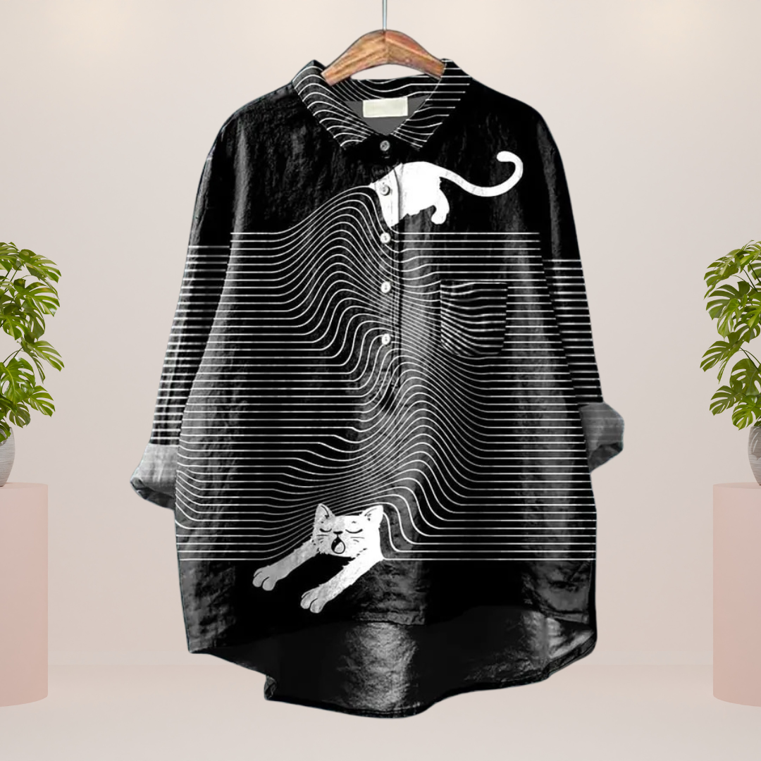 Women's Printed T-Shirt with Animal and Floral Prints