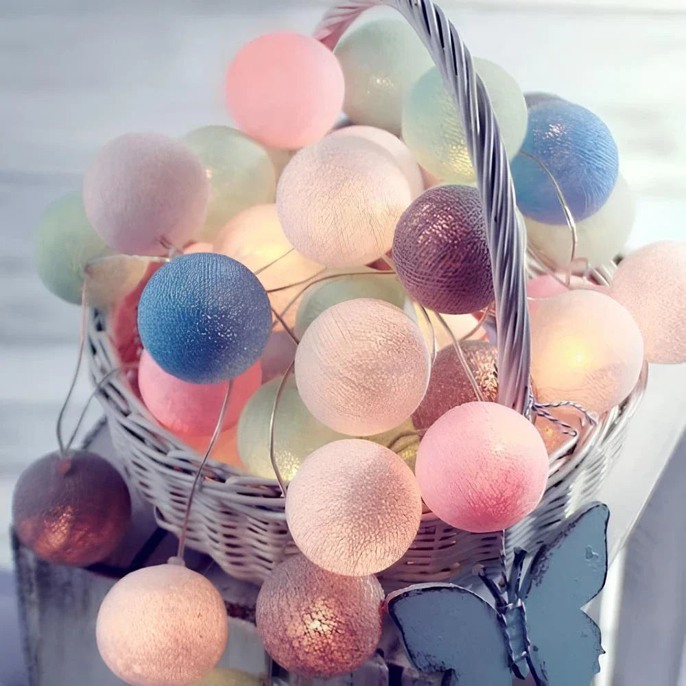 Cotton Light Ball Garland – Create Atmosphere and Warmth in Any Space