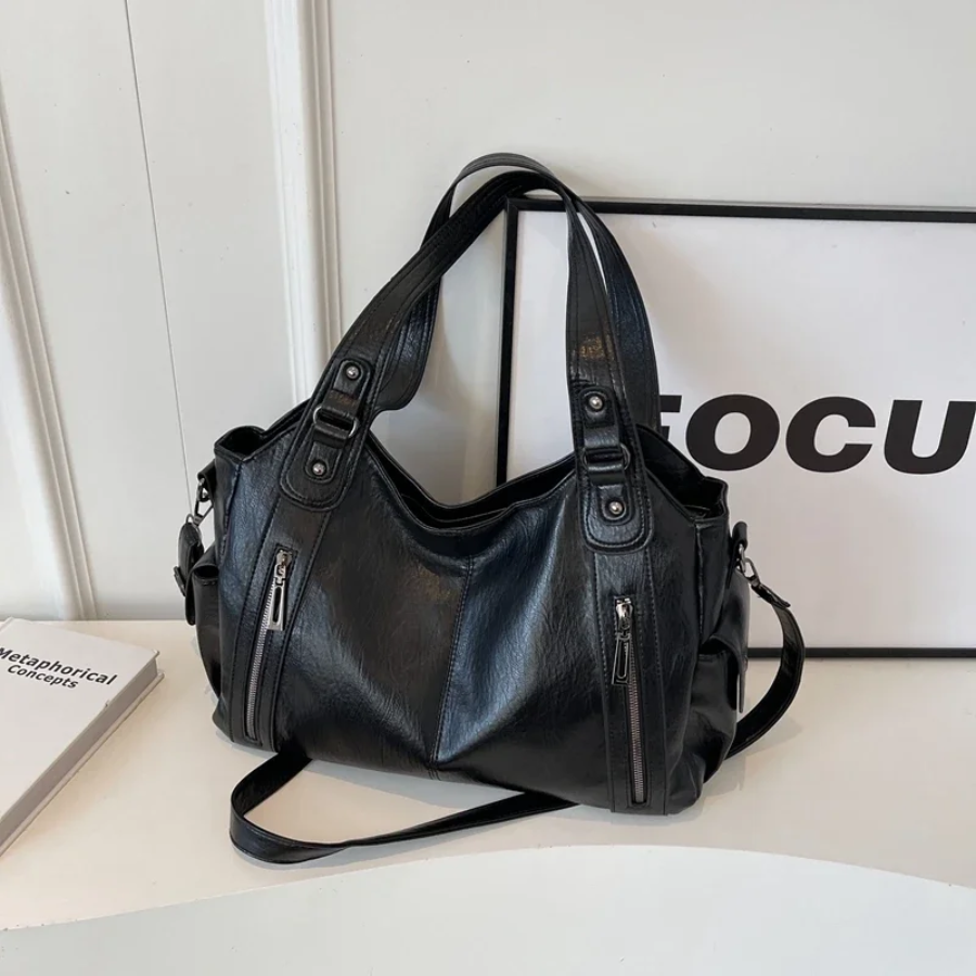 Women's Vegan Leather Shoulder Bag - Crossbody Style