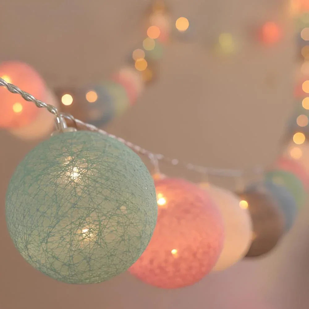 Cotton Light Ball Garland – Create Atmosphere and Warmth in Any Space