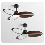 Ceiling Fan with Wooden Blades and Dimmable LED Light