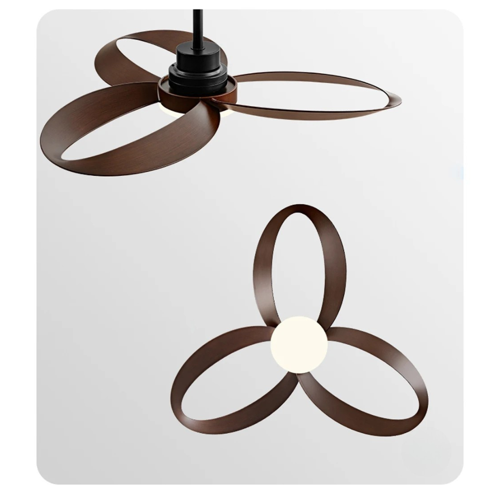 Ceiling Fan with Wooden Blades and Dimmable LED Light