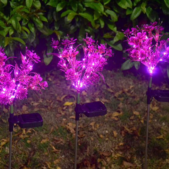 Modern Solar LED Garden Light – Purple – (1 LED)