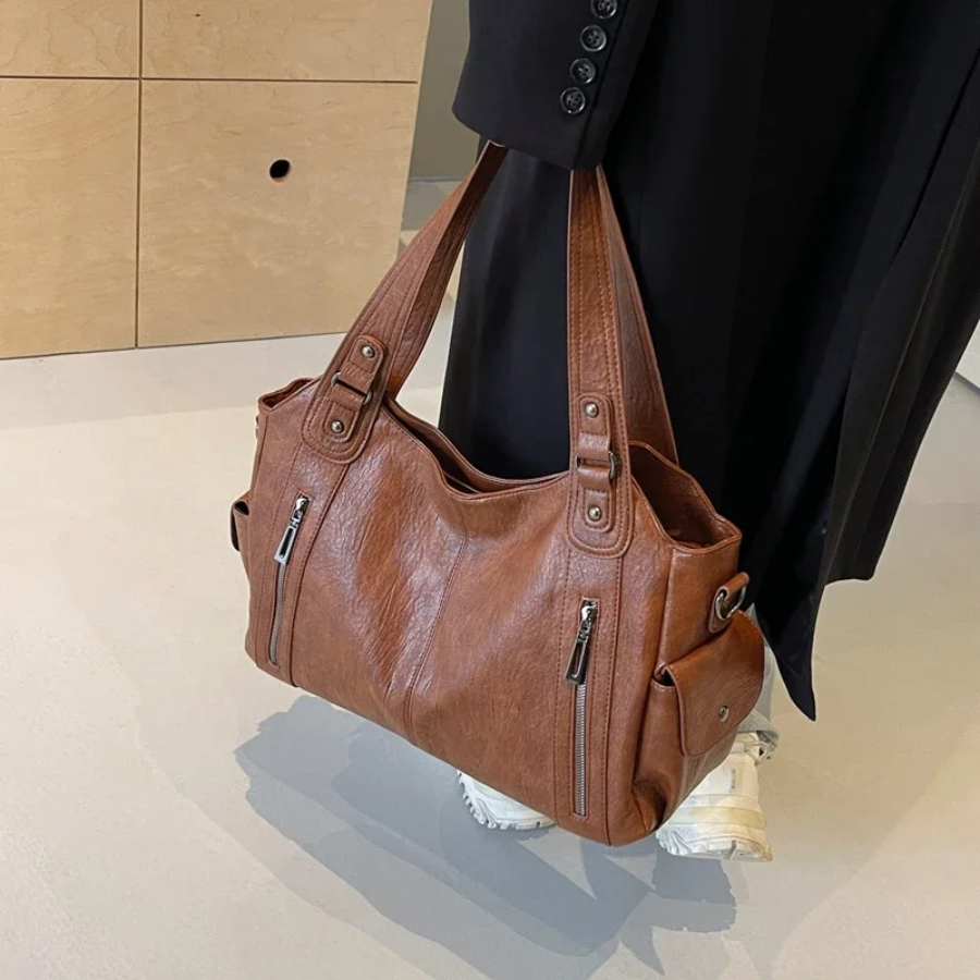Women's Vegan Leather Shoulder Bag - Crossbody Style