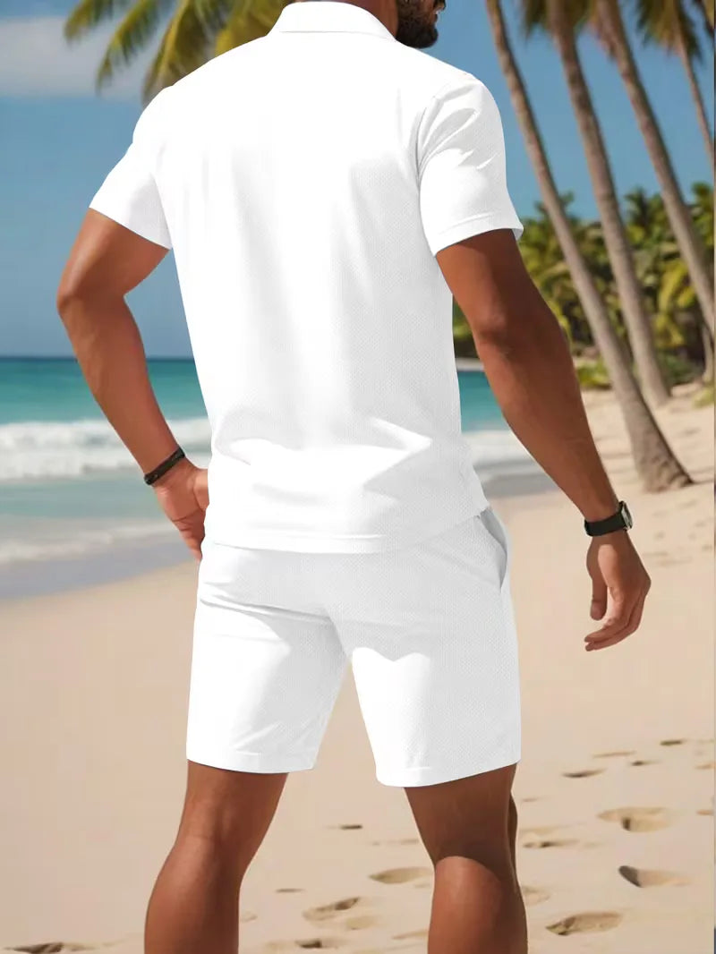 Men's Summer Polo Shirt and Shorts Set – Lightweight Two-Piece