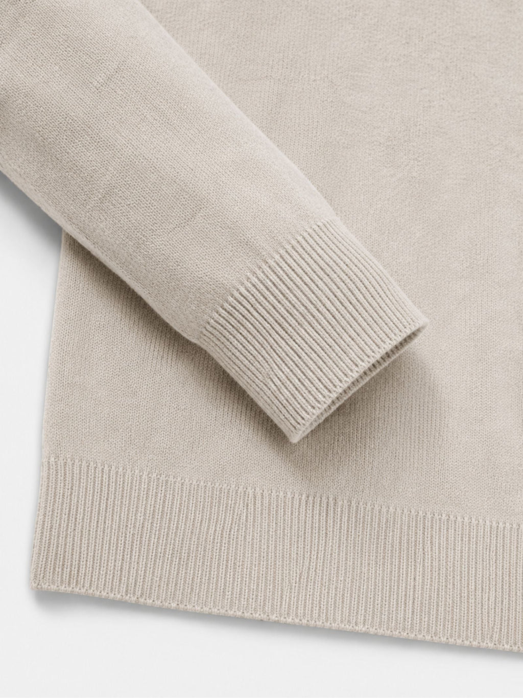 Men's Zip-Up Sweater with Stand-Up Collar, Ribbed Cuffs