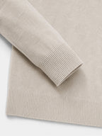 Men's Zip-Up Sweater with Stand-Up Collar, Ribbed Cuffs