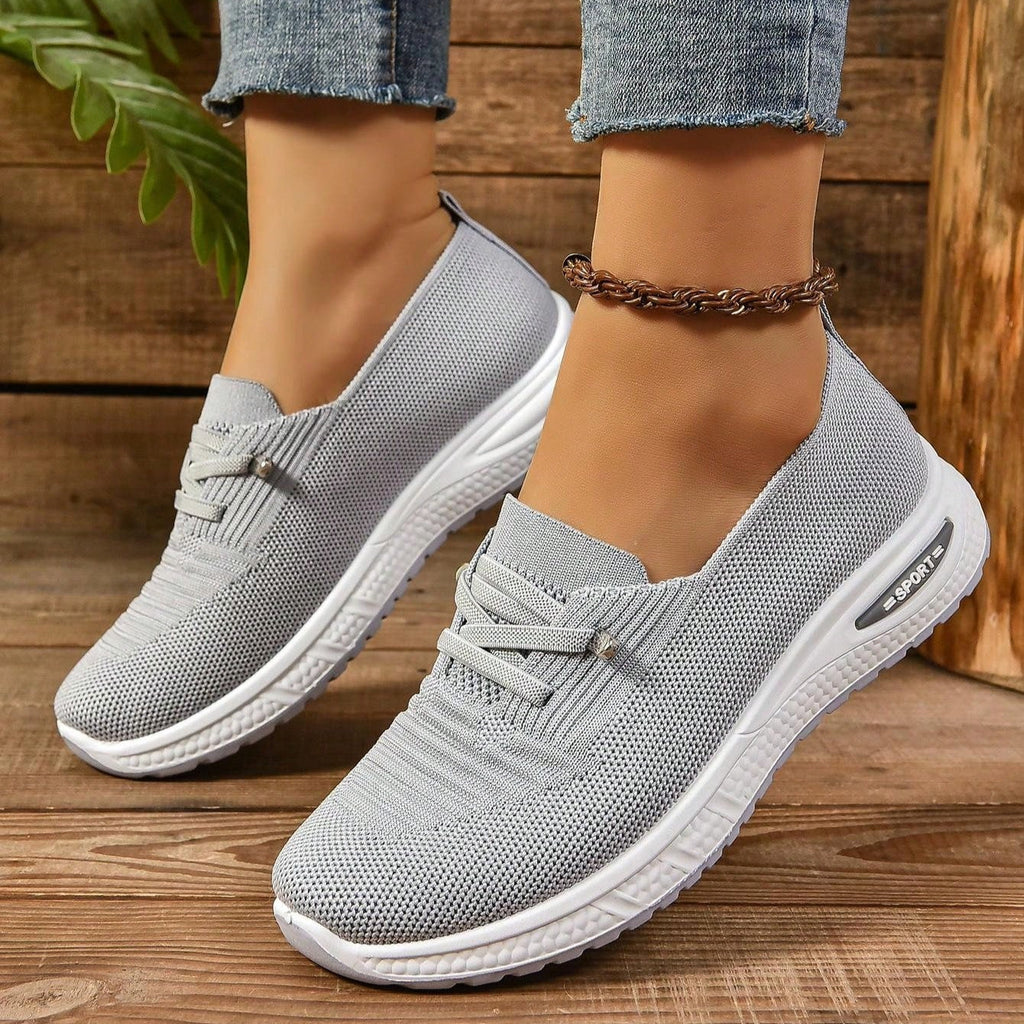 Women's Slip On Sneakers Wide Toe Box Light Grey
