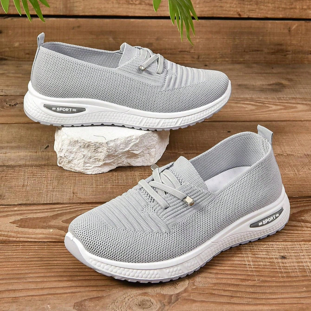 Women's Slip On Sneakers Wide Toe Box Light Grey