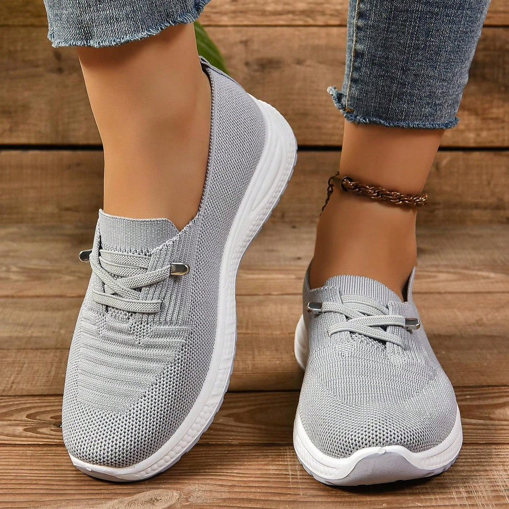Women's Slip On Sneakers Wide Toe Box Light Grey
