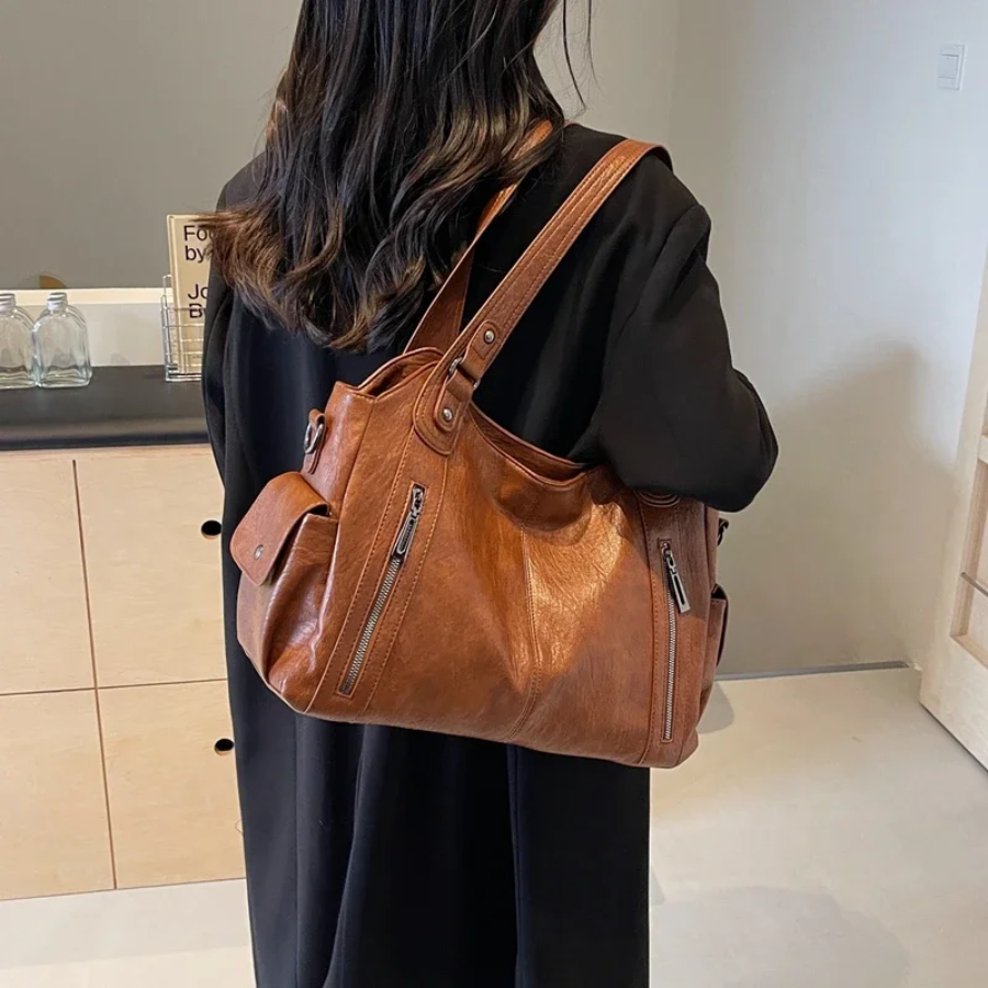 Women's Vegan Leather Shoulder Bag - Crossbody Style