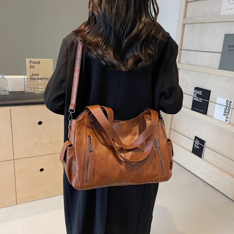 Women's Vegan Leather Shoulder Bag - Crossbody Style