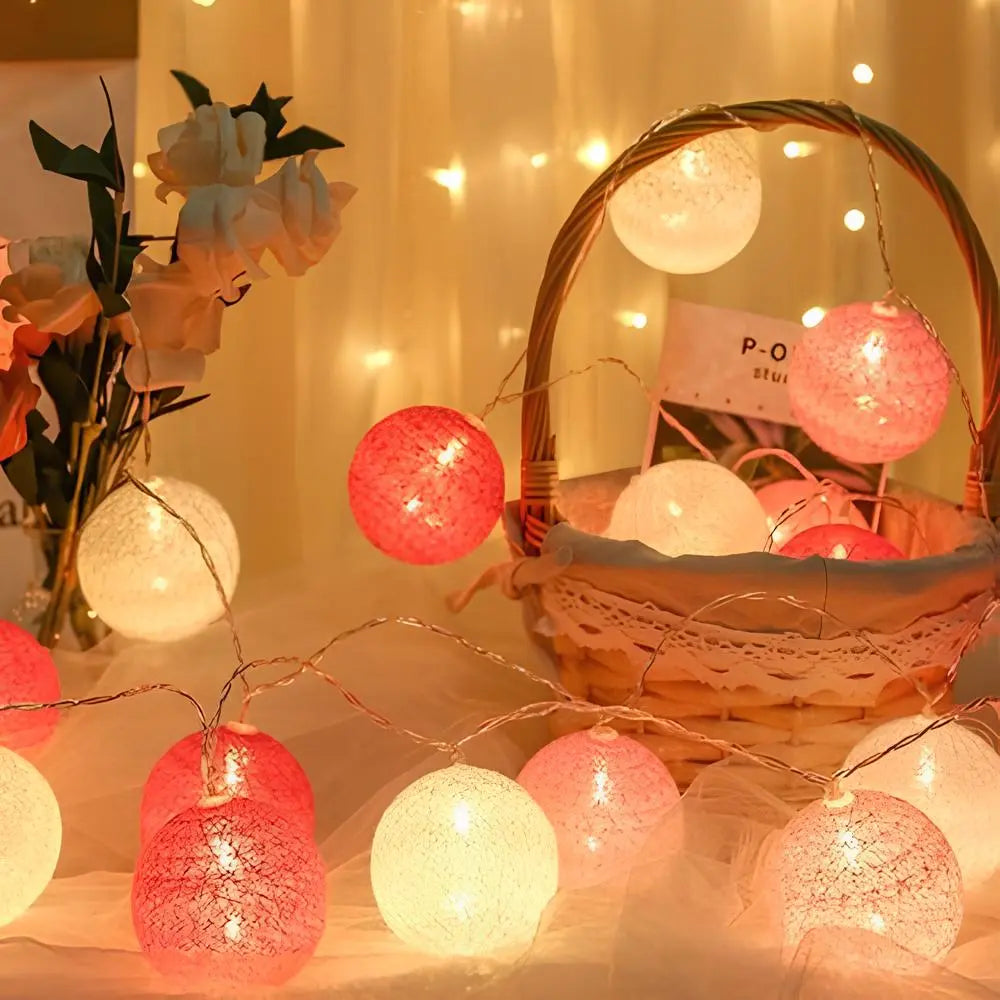 Cotton Light Ball Garland – Create Atmosphere and Warmth in Any Space