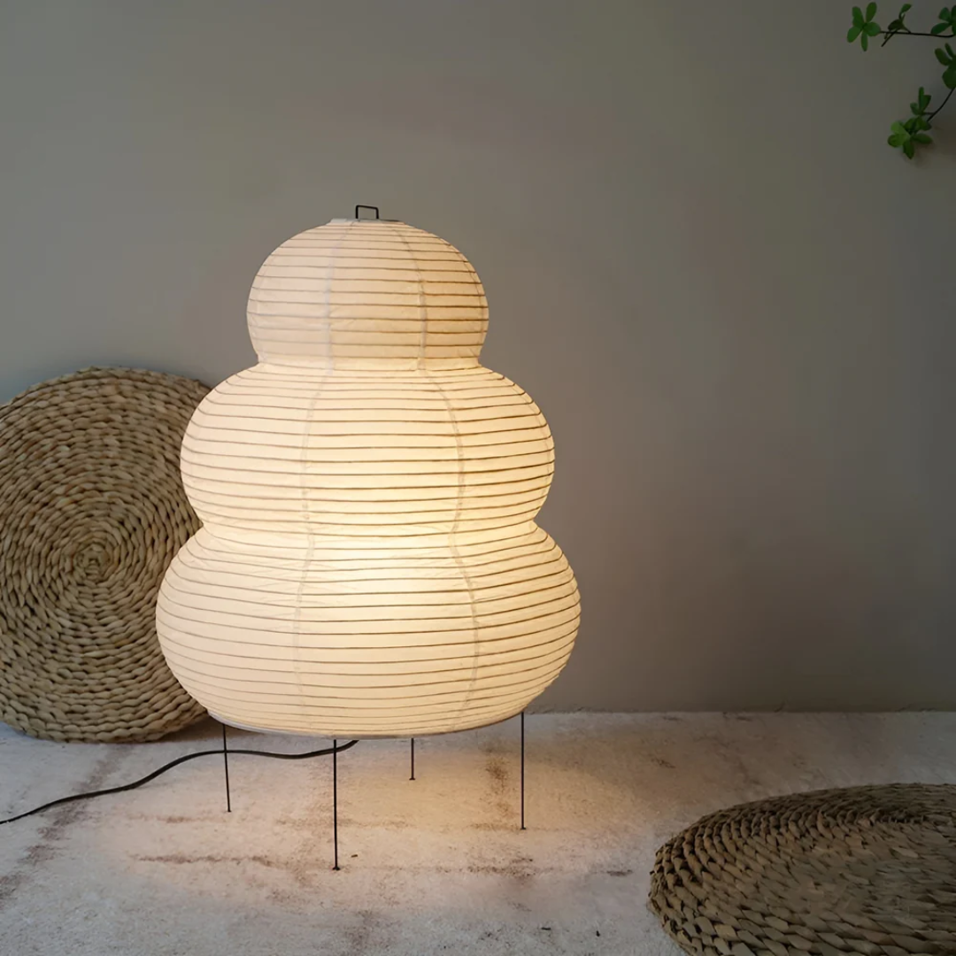 Zenko – Japanese Rice Paper Floor Lamp | Minimalist Floor Lamp with Warm Ambient Lighting