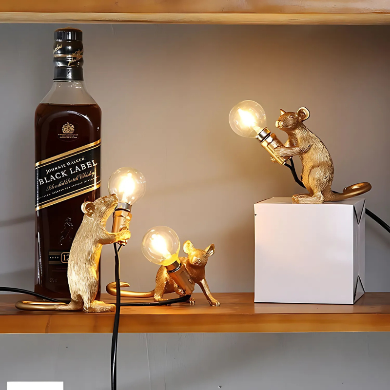 Creative Mouse Lamp with Artistic Design and LED Lighting for Playful Interiors