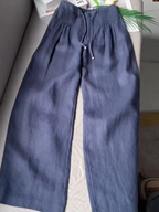 Women's Wide-Leg Trousers with High-Rise Drawstring Waist
