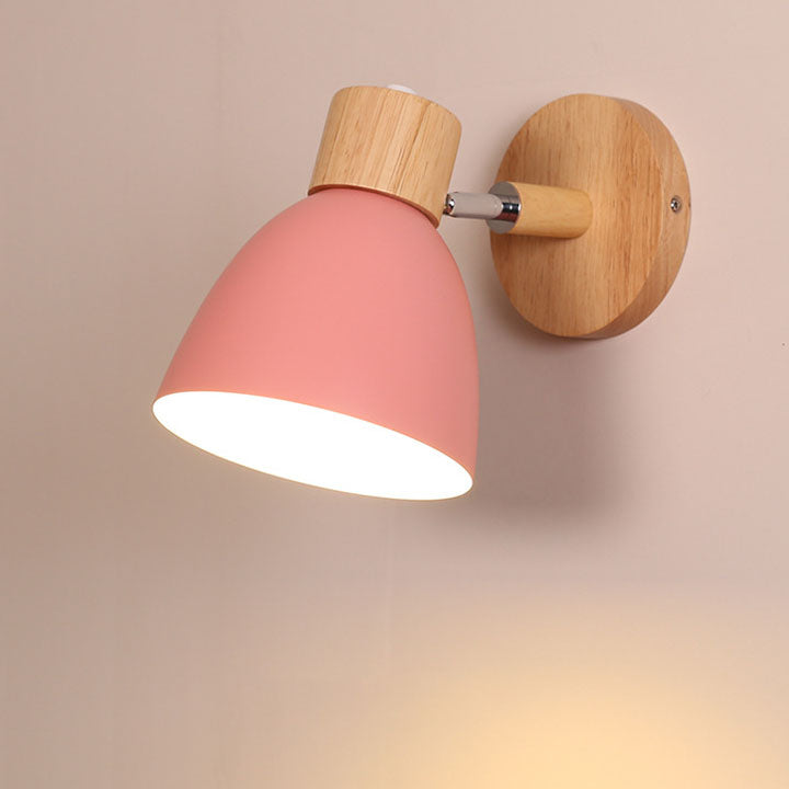 Wall Lights for Living Room – Wood Wall Sconce with Angled Arm