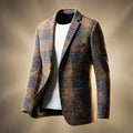Alfons | Men's Checkered Wool Blend Notch Lapel Blazer