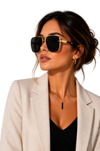 Aviator Sunglasses Gold Frame with UV400 Gradient Lens