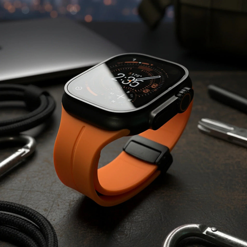 Silicone Watch Band with Magnetic Clasp for Apple Watch