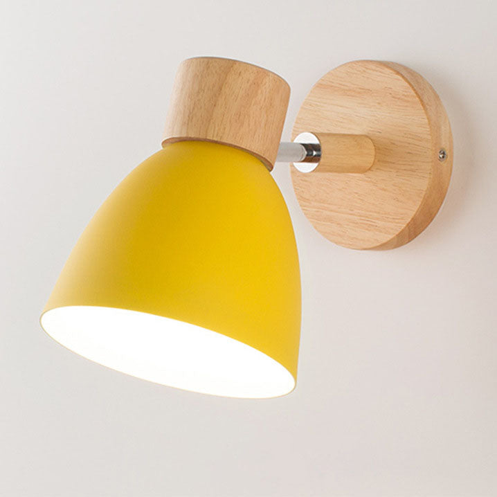 Wall Lights for Living Room – Wood Wall Sconce with Angled Arm