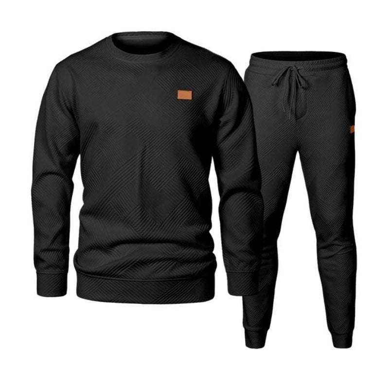 Men's 2 Piece Sweatsuit Set - Textured Jacquard Tracksuit