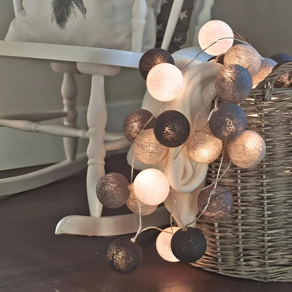 Cotton Light Ball Garland – Create Atmosphere and Warmth in Any Space