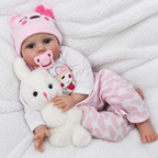Realistic reborn newborn baby doll, 18 inch, front view