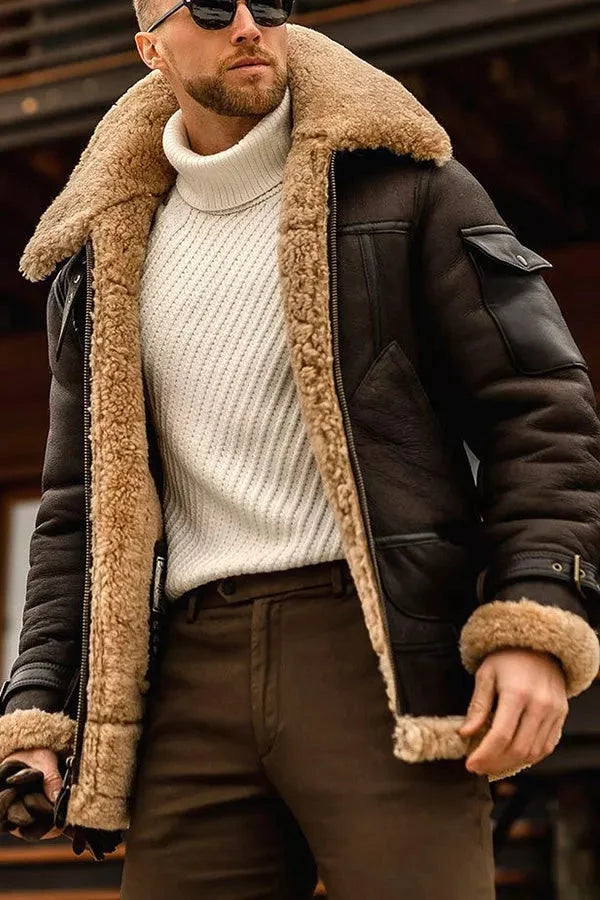 Men's Fleece Jacket Casual Fit Soft Warm Zip Coat