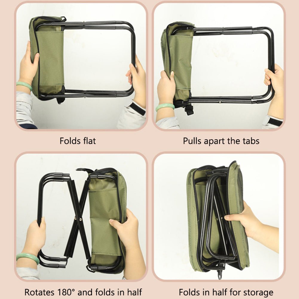 Foldable Backpack Chair - Waterproof 2-in-1 Camping Seat