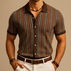 Men's Button-Down Shirt in Organic Cotton Blend Herringbone