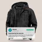 Mens Full-Zip Hooded Jacket - Fleece-Lined Canvas Coat