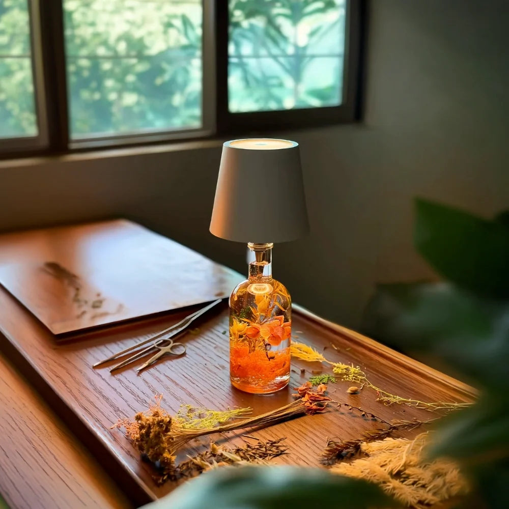 Rechargeable Bottle Lamp Topper - Cordless LED Table Light