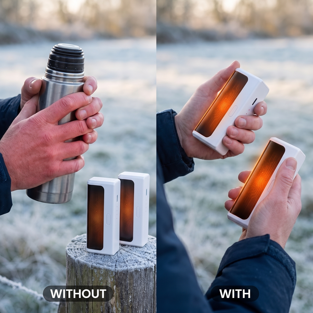 Rechargeable Hand Warmer Set of 2 - Aluminum, Dual-Sided Heat, 6000 mAh