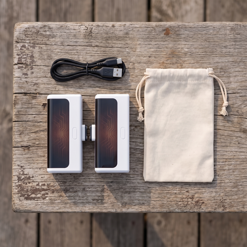 Rechargeable Hand Warmer Set of 2 - Aluminum, Dual-Sided Heat, 6000 mAh